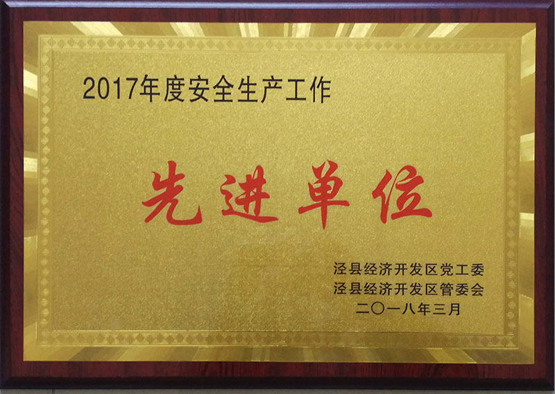 2017年度安全生产工作先进单位
